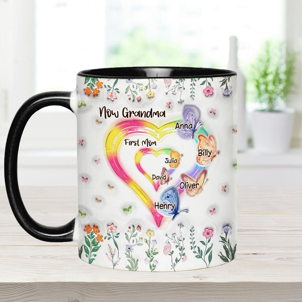 Erst Mama, jetzt Oma – personalisierte Tasse mit Oma-Akzent