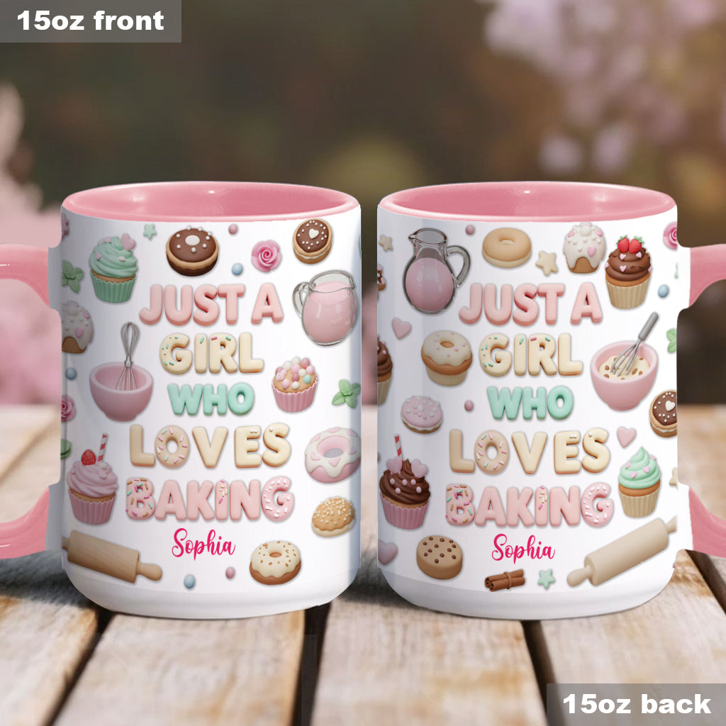 Just A Girl Who Loves Baking - Personalized Baking Accent Mug