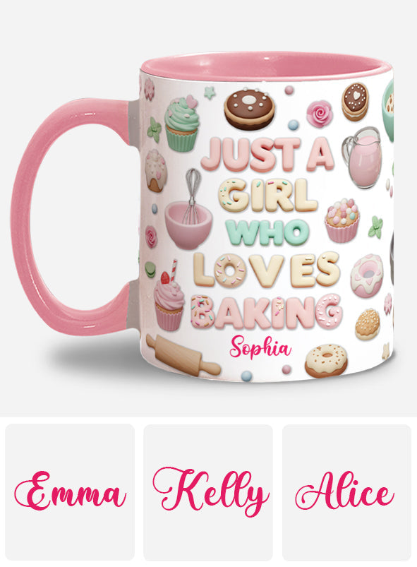 Just A Girl Who Loves Baking - Personalized Baking Accent Mug
