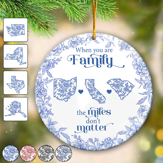 A Gift of Togetherness for Long Distance Family, Friends, or Sisters - Personalized Family Ornament