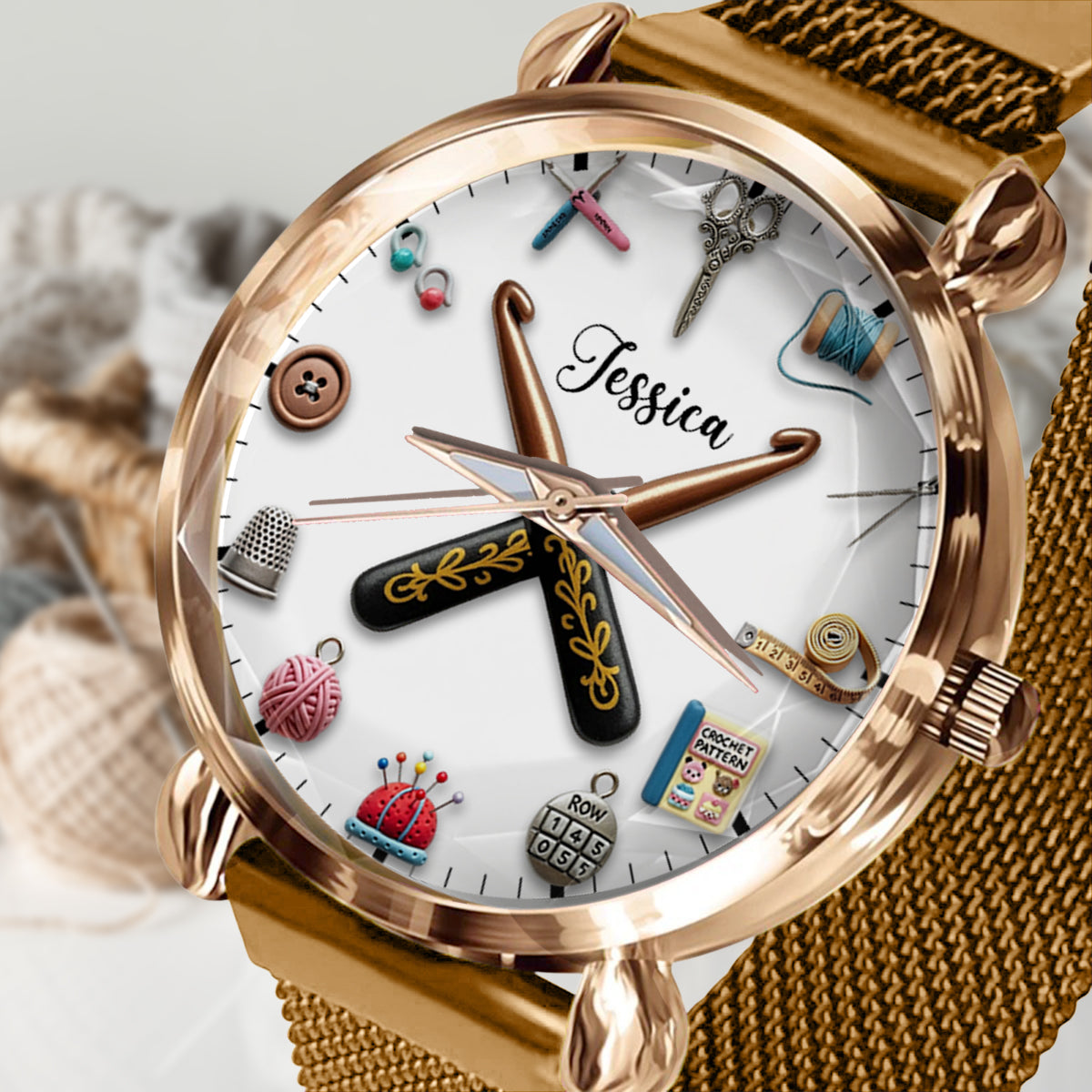 Crochet Time - Personalized Crocheting Women Hand Watch