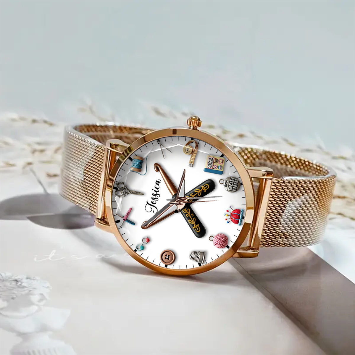 Crochet Time - Personalized Crocheting Women Hand Watch