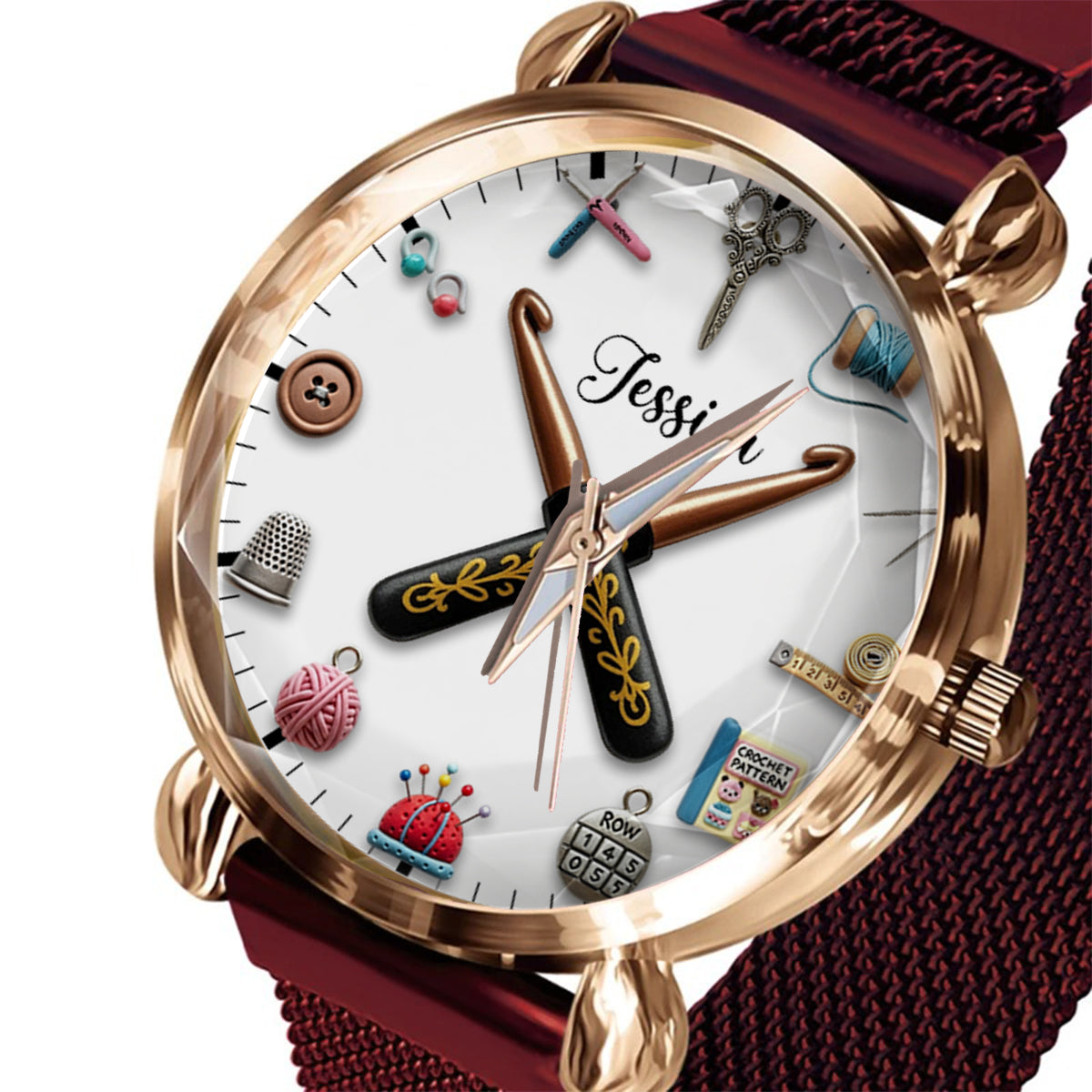 Crochet Time - Personalized Crocheting Women Hand Watch