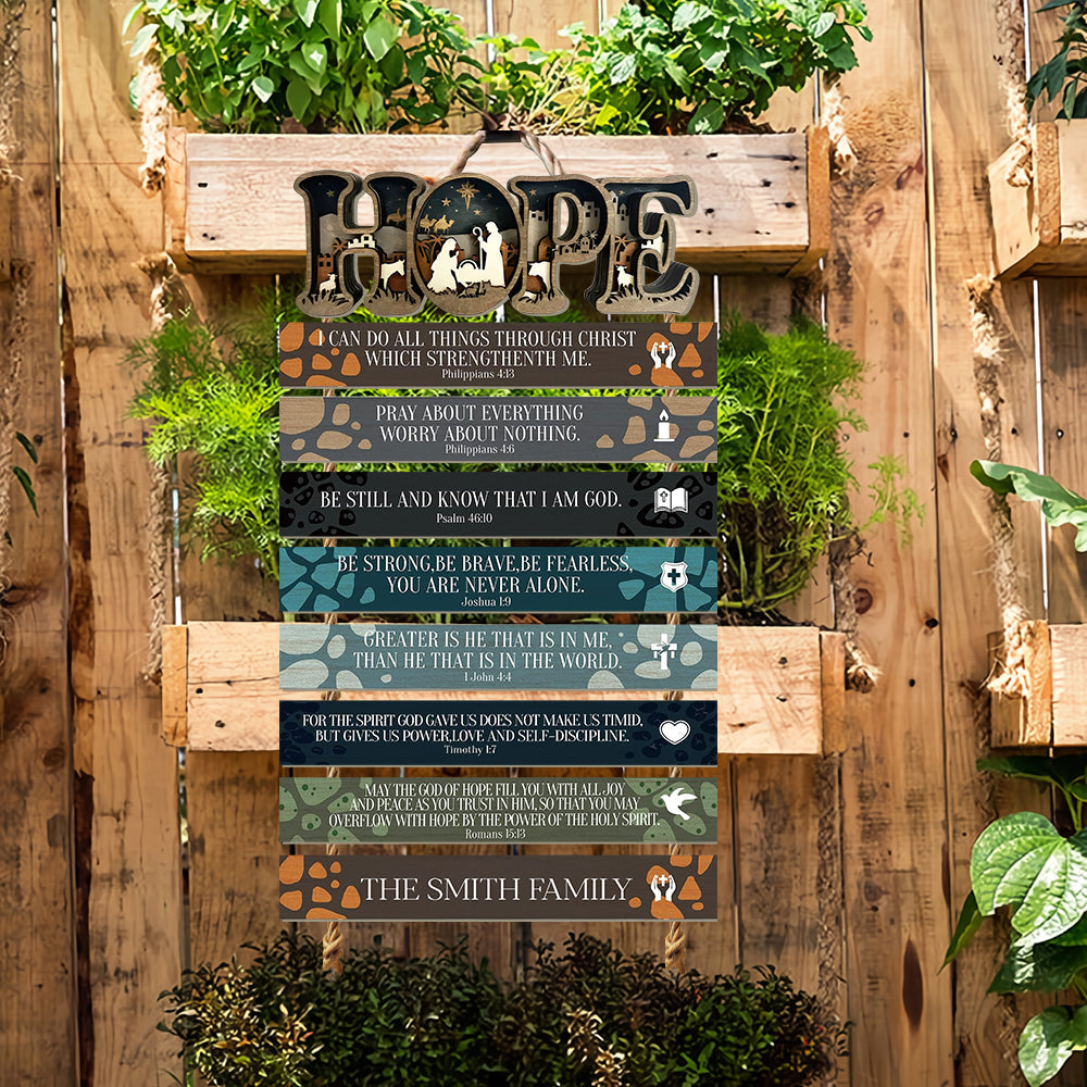 Hoffnung – Personalisiertes christliches Schild aus Palettenholz