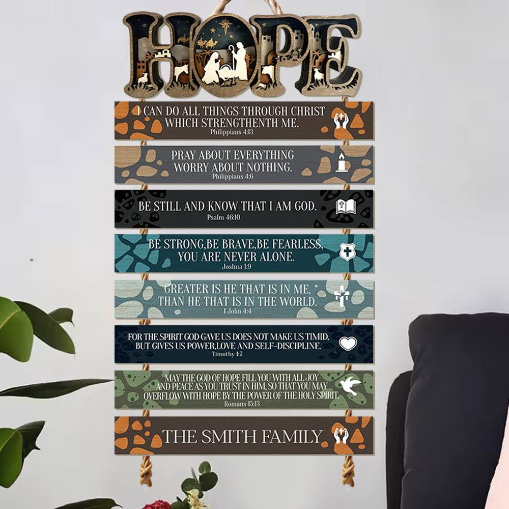 Hoffnung – Personalisiertes christliches Schild aus Palettenholz