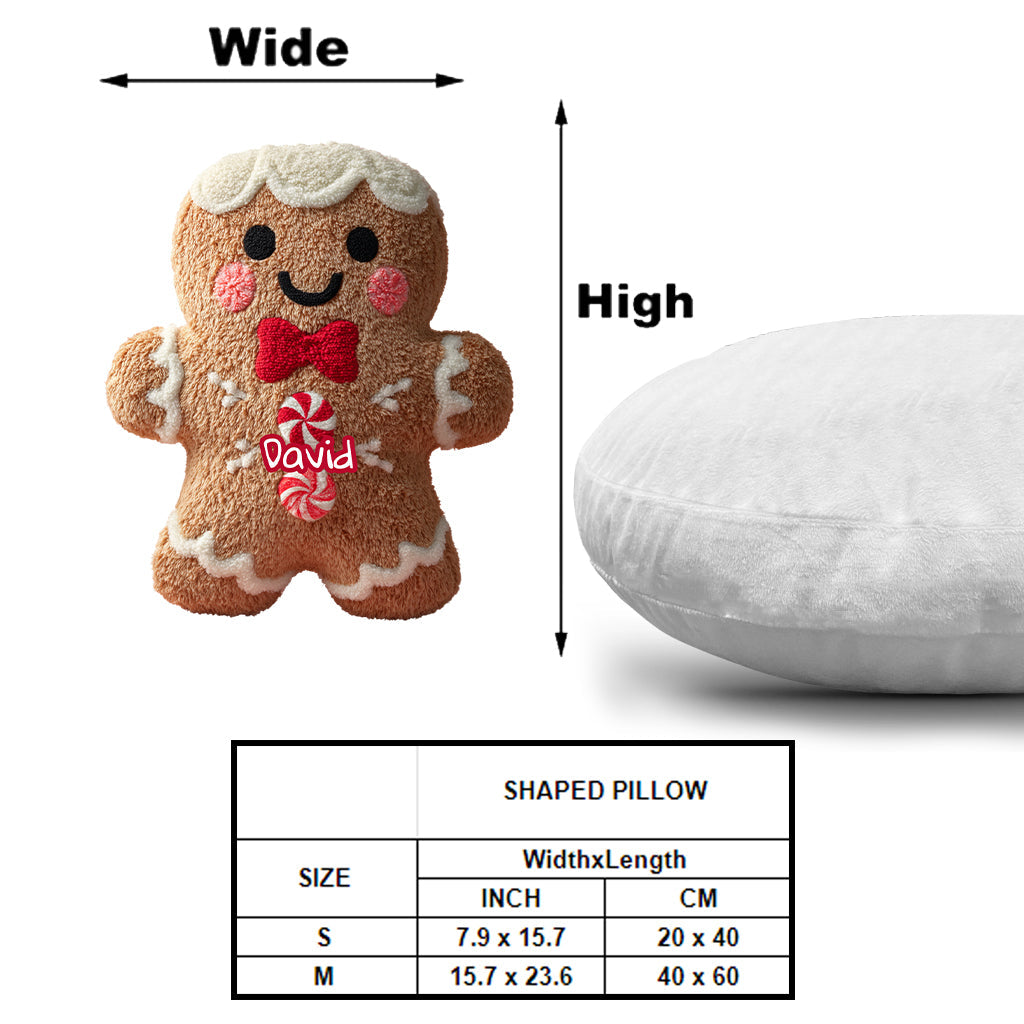 Lebkuchen-Weihnachtsgrüße – personalisiertes Kissen in Familienform