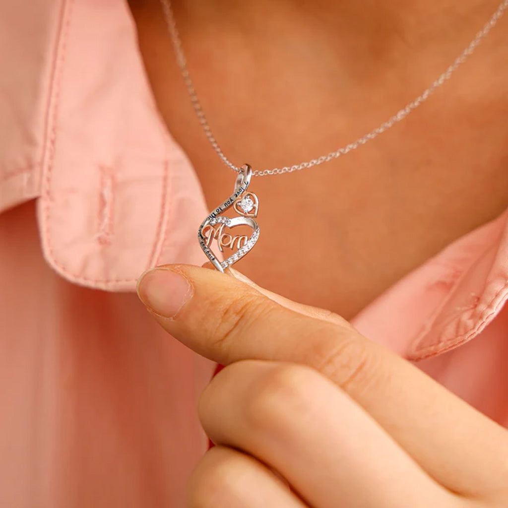 Ich liebe dich bis zum Mond und zurück Herz-Mama-Halskette