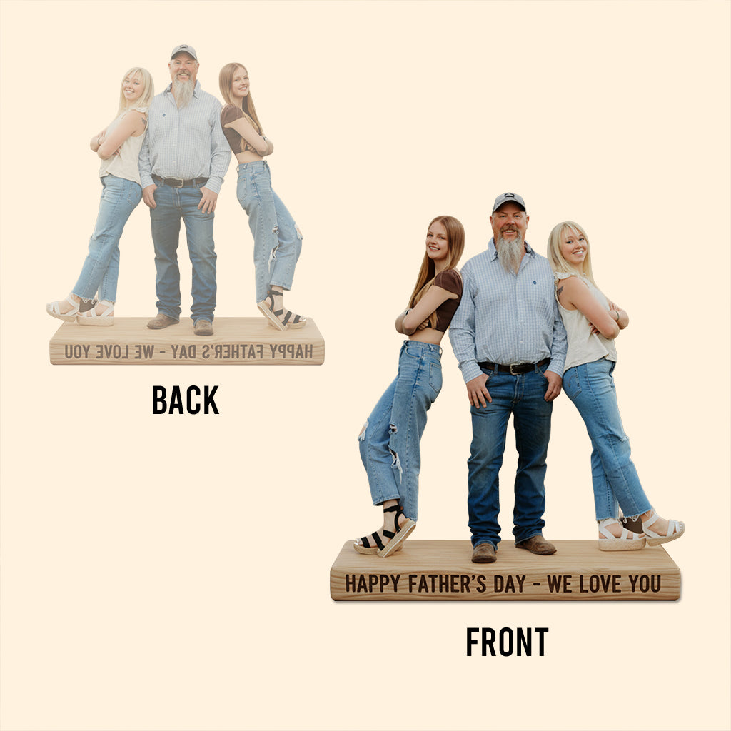 Custom Father and Son Personalized Figurine Statue - Best Dad Ever Nameplate Keepsake - Unique Father's Day Desk Ornament Gift