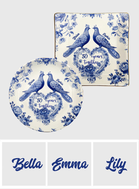 Jubiläumspaar – 50 Jahre zusammen – Personalisierte Schmuckschale mit Volldruck