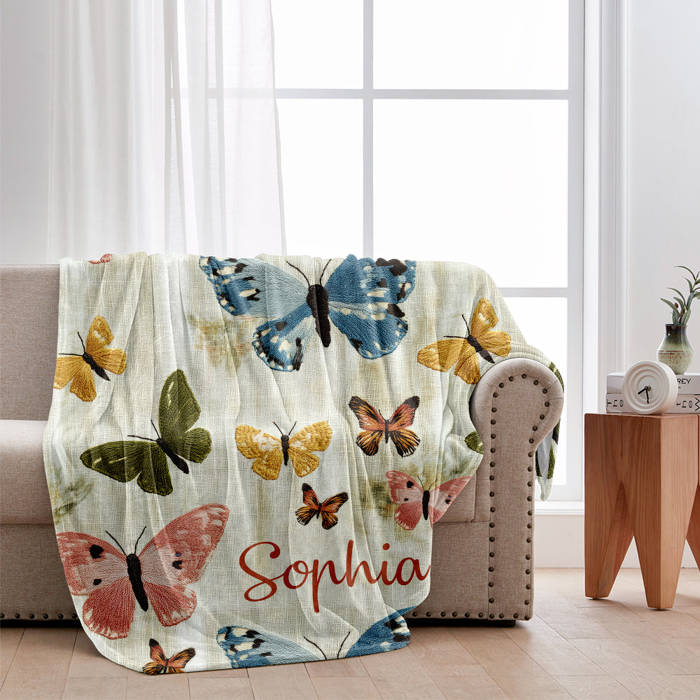 Schmetterlingsgarten – Personalisierte Schmetterlingsdecke