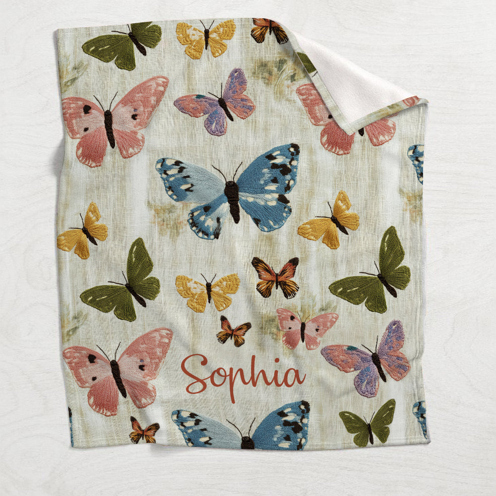 Schmetterlingsgarten – Personalisierte Schmetterlingsdecke