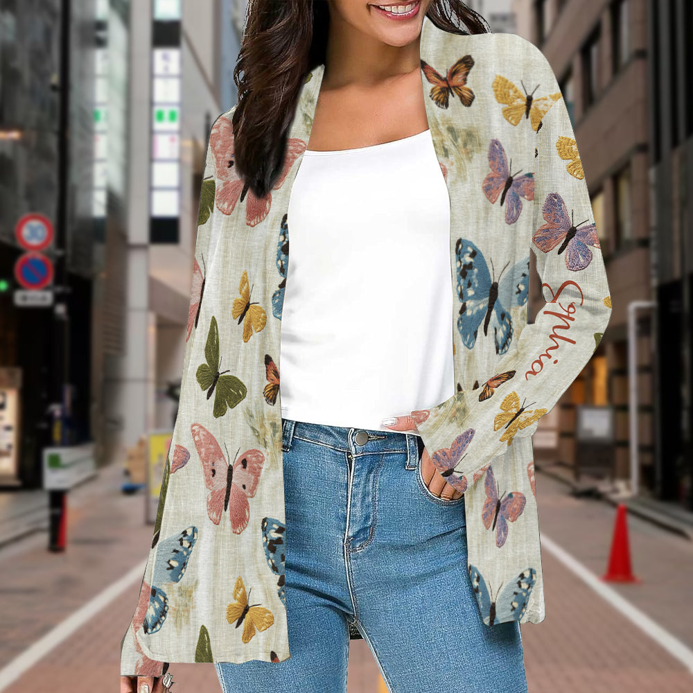 Schmetterlingsgarten – Personalisierter Schmetterlings-Cardigan