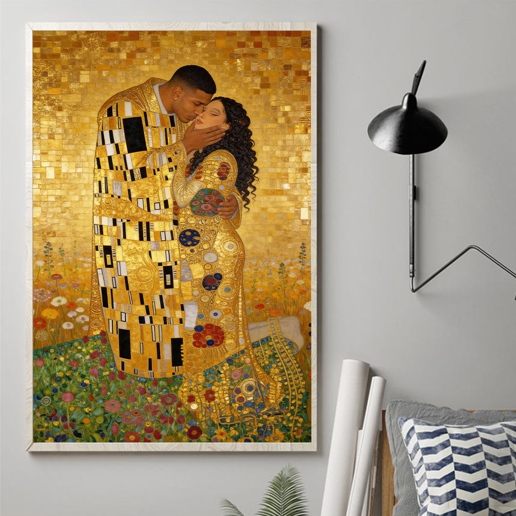 The Kiss - Personalized Couple Canvas And Poster