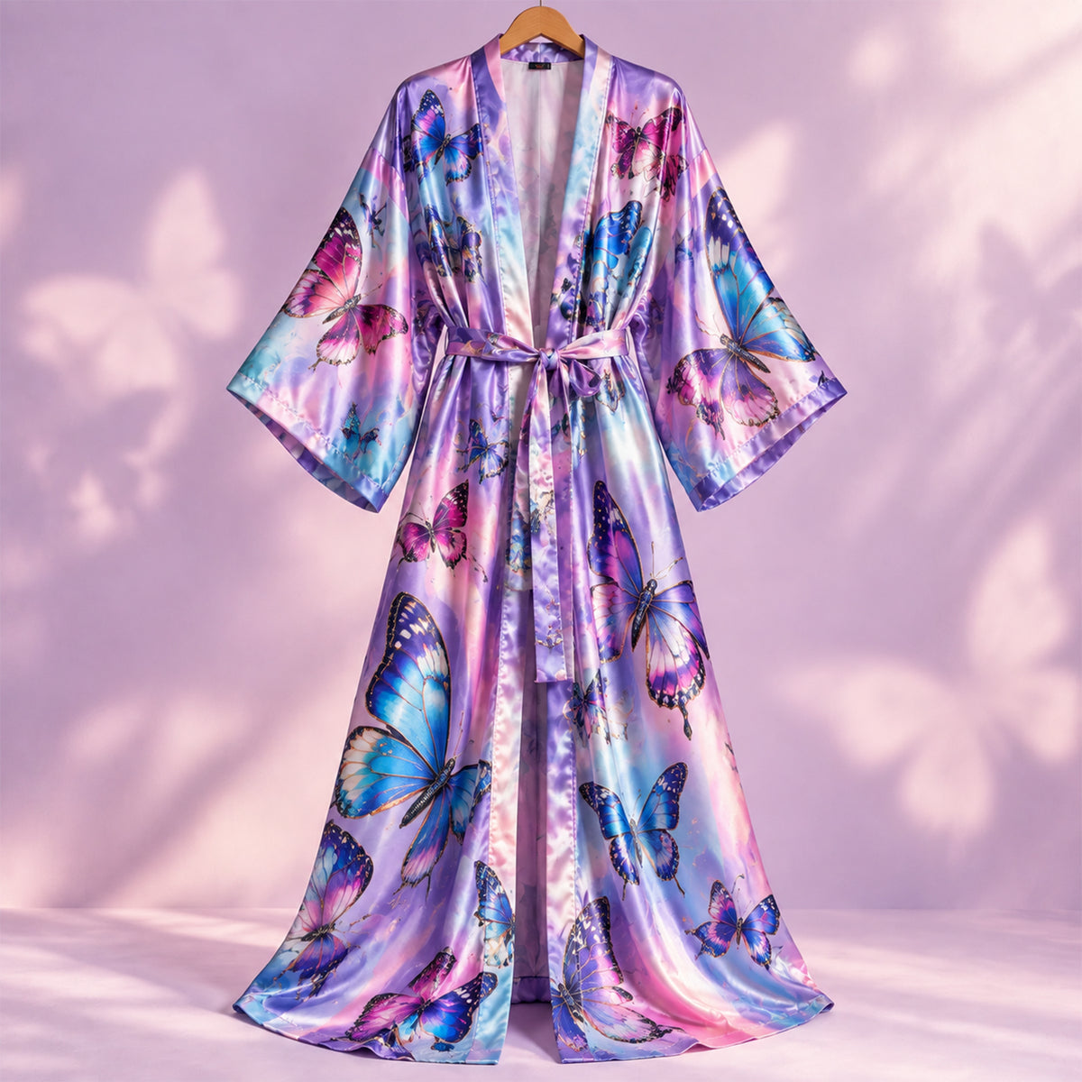 Tiger, Leopard, Schmetterling, Pfau, Zebra, Schlange Bedruckter Stil Bademantel - Personalisierter Satin Bademantel für Selbstliebe