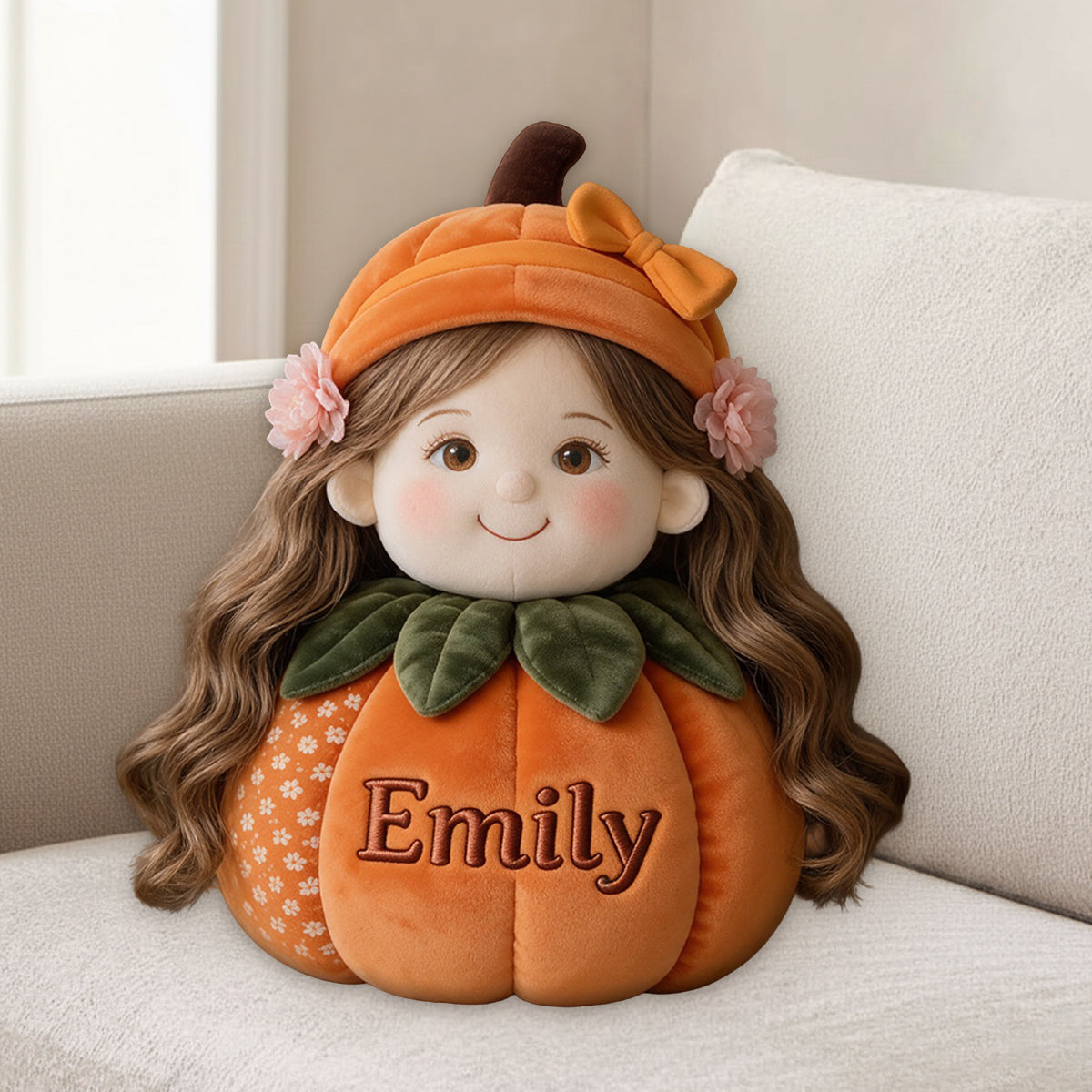 Funny Pumpkin Pillow Family Fall Decoration - Personalized Family Premium Faux Fur Pillow