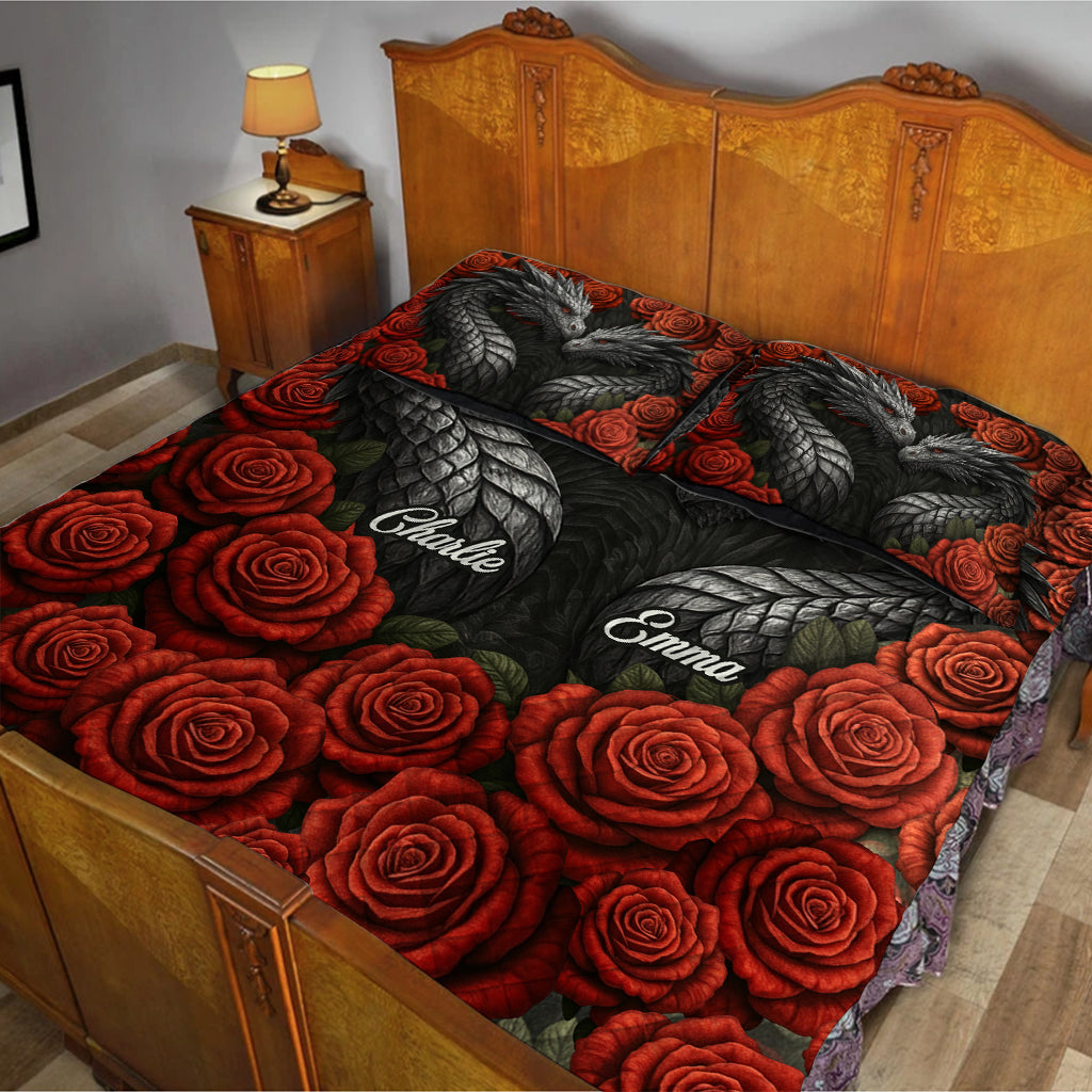 Drachenpaar – Personalisiertes Drachen-Bettwäscheset