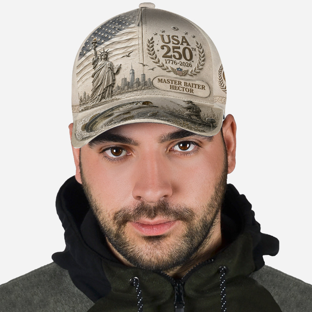 USA 250th Bass - Personalized Fishing Classic Cap