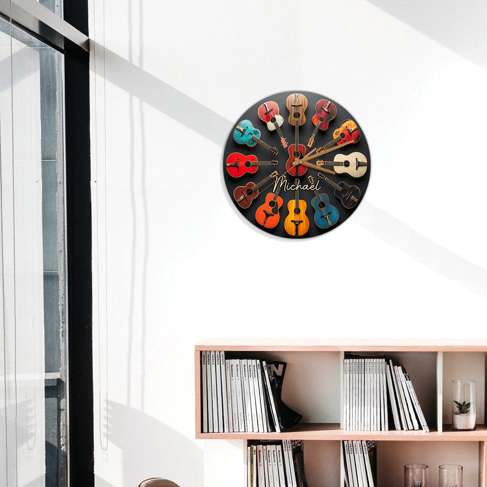 Rock & Roll - Personalized Guitar Wall Clock