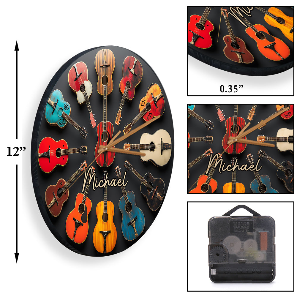 Rock & Roll - Personalized Guitar Wall Clock