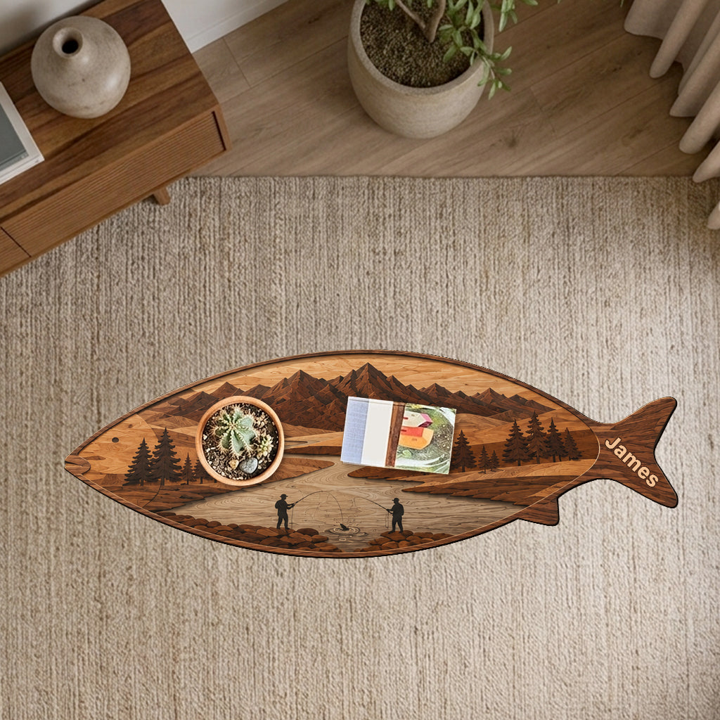 Fishing Lovers Gift - Personalized Fishing Table Custom Shape
