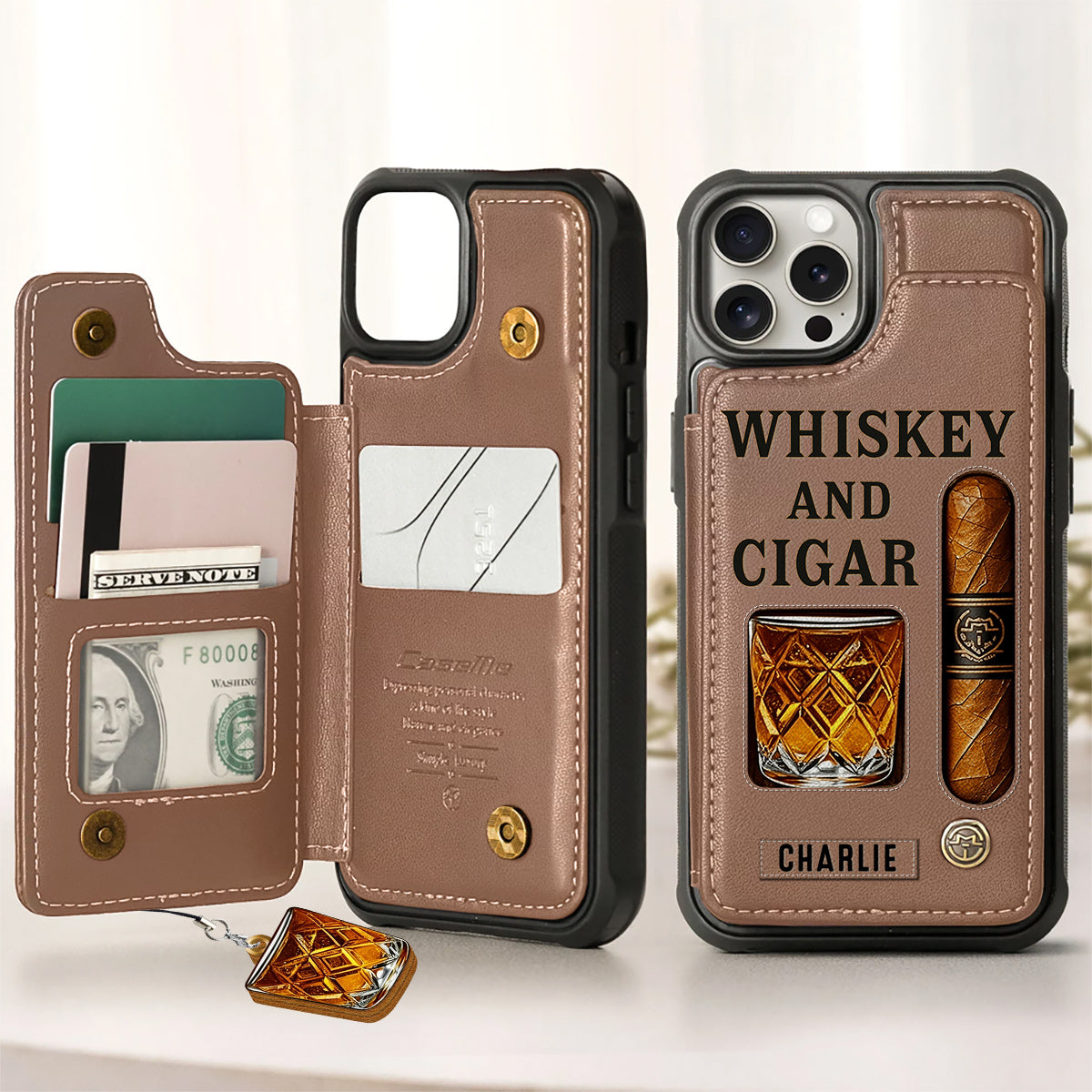 Whiskey & Cigar - Personalisierte Whisky-Handyhülle