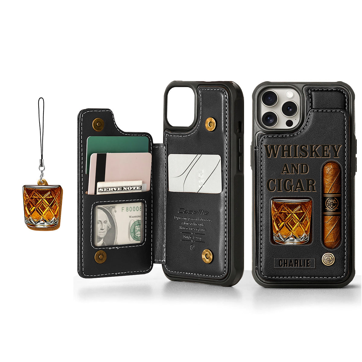Whiskey & Cigar - Personalisierte Whisky-Handyhülle