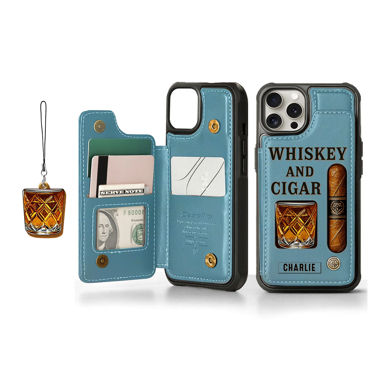 Whiskey & Cigar - Personalisierte Whisky-Handyhülle