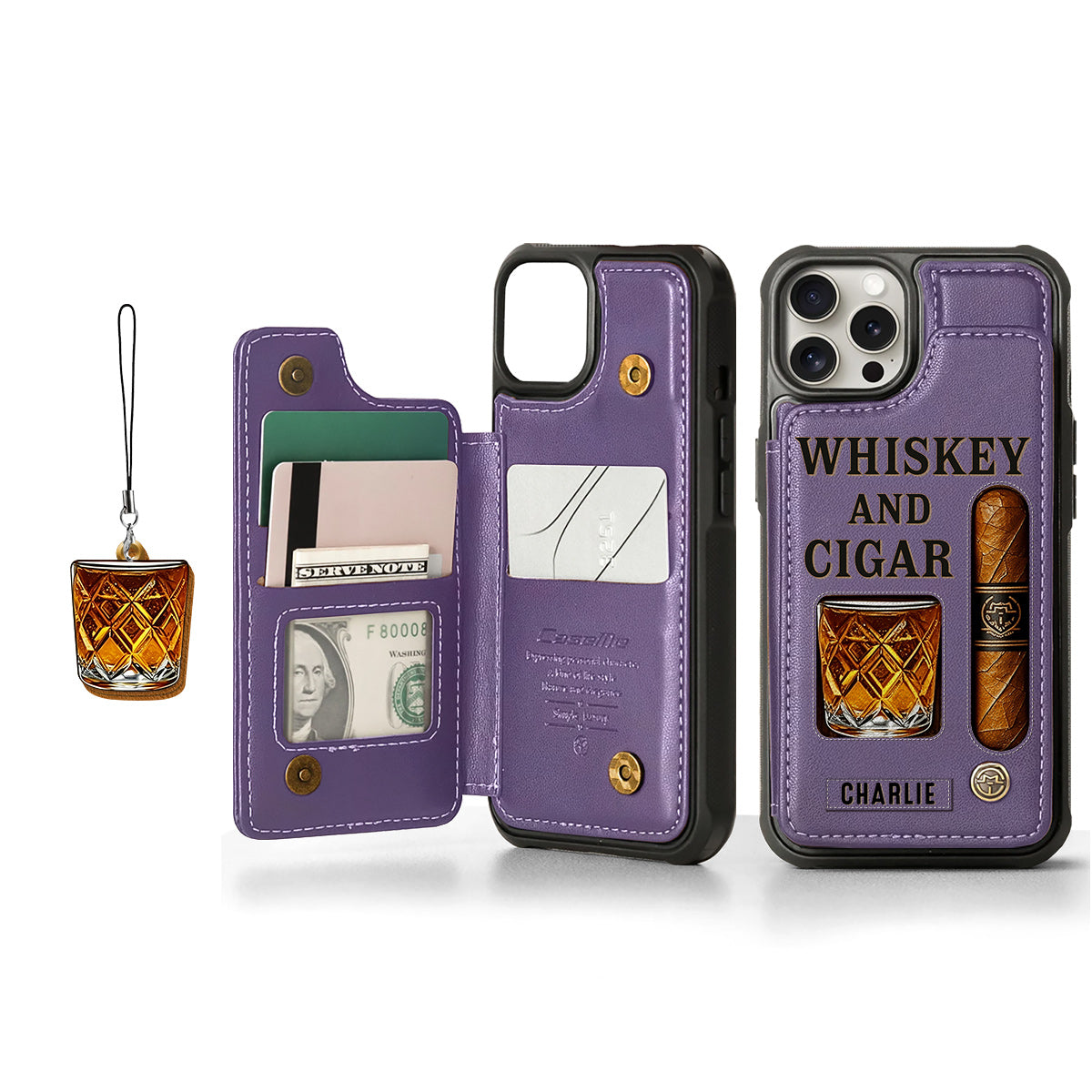 Whiskey & Cigar - Personalisierte Whisky-Handyhülle