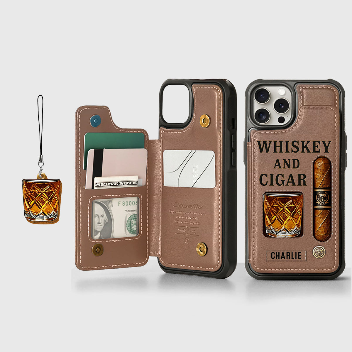 Whiskey & Cigar - Personalisierte Whisky-Handyhülle