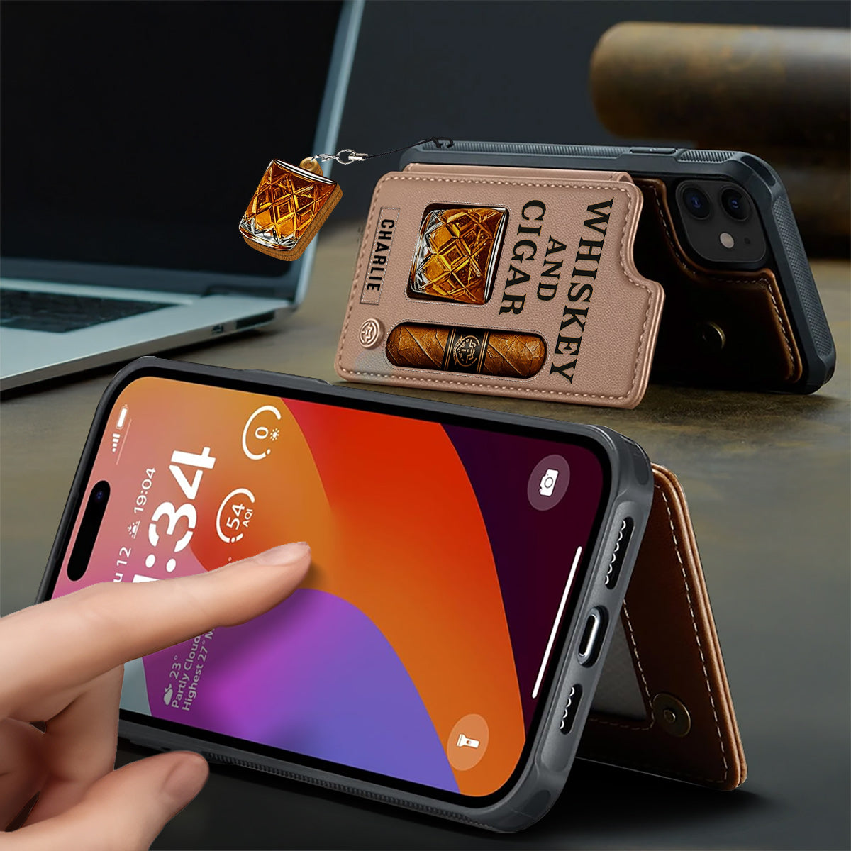 Whiskey & Cigar - Personalisierte Whisky-Handyhülle