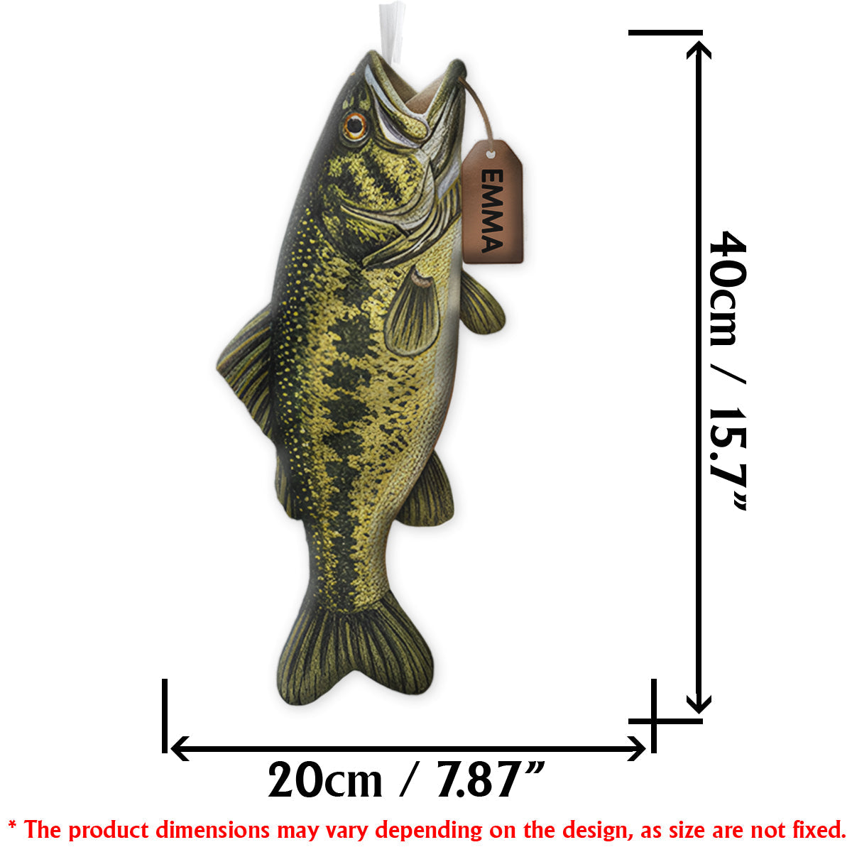 Fröhliche Fischweihnachten – personalisierter Weihnachtsstrumpf in Anglerform