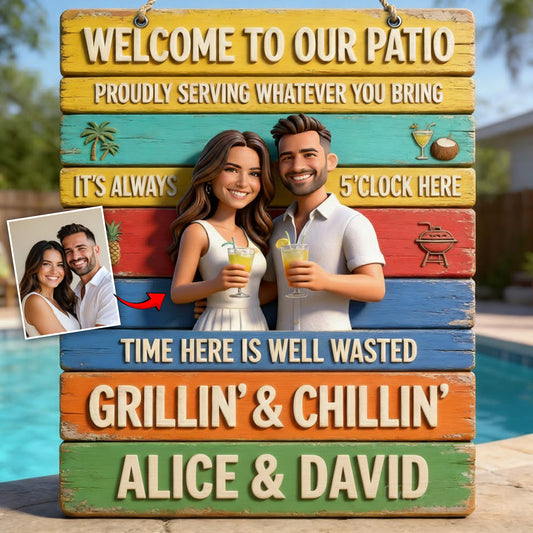 Custom Any Photo - Personalized Backyard Rectangle Wood Sign