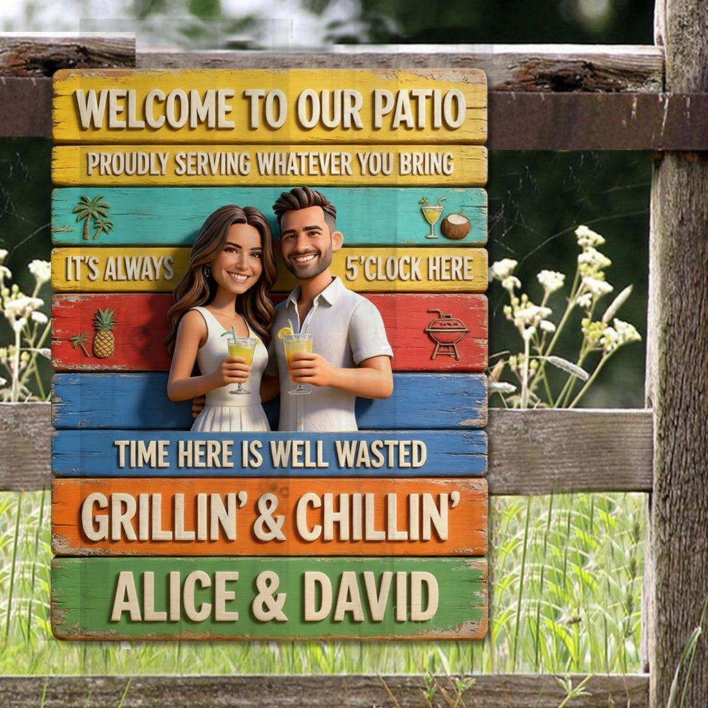 Custom Any Photo - Personalized Backyard Rectangle Wood Sign