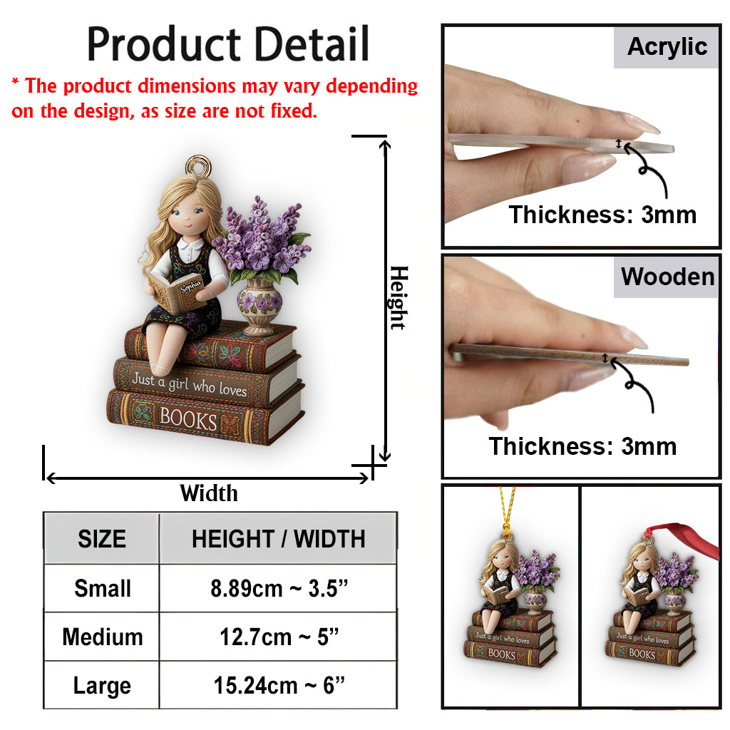 Einfach ein Mädchen, das Bücher liebt – personalisierter Buchanhänger