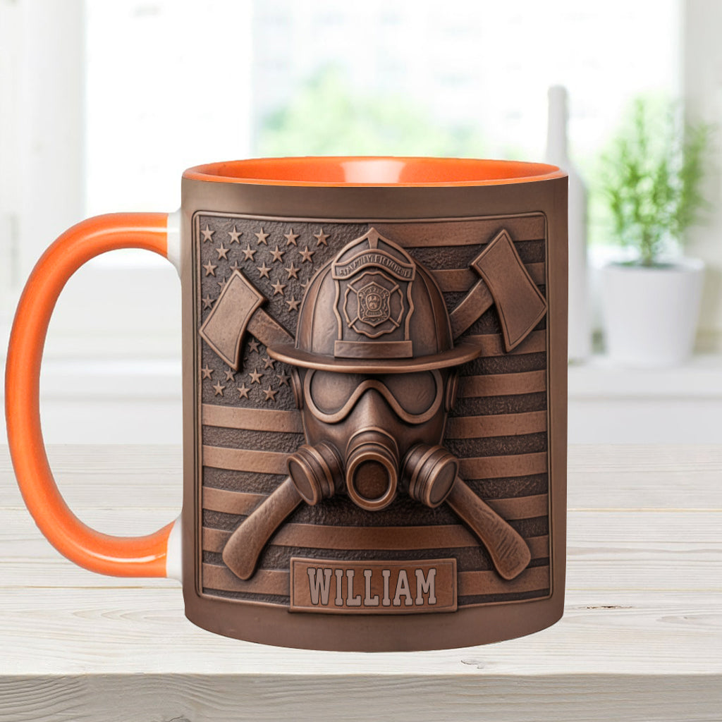 Proud Firefighter - Personalized Firefighter Accent Mug