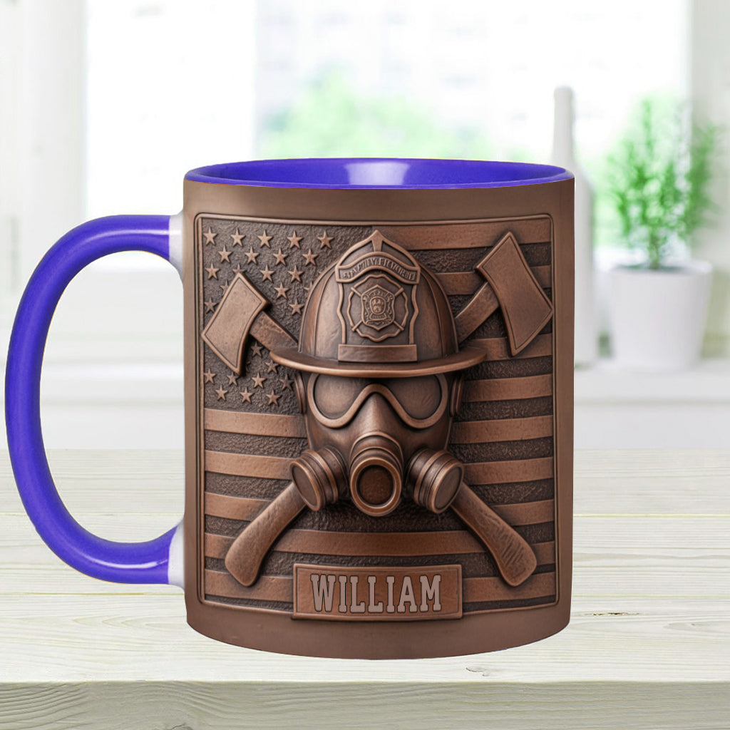 Proud Firefighter - Personalized Firefighter Accent Mug