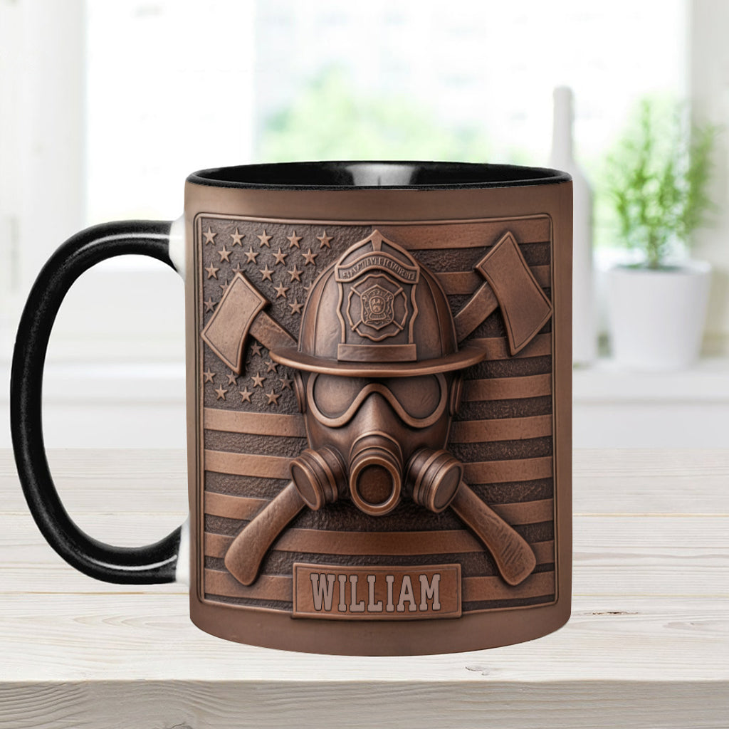 Proud Firefighter - Personalized Firefighter Accent Mug