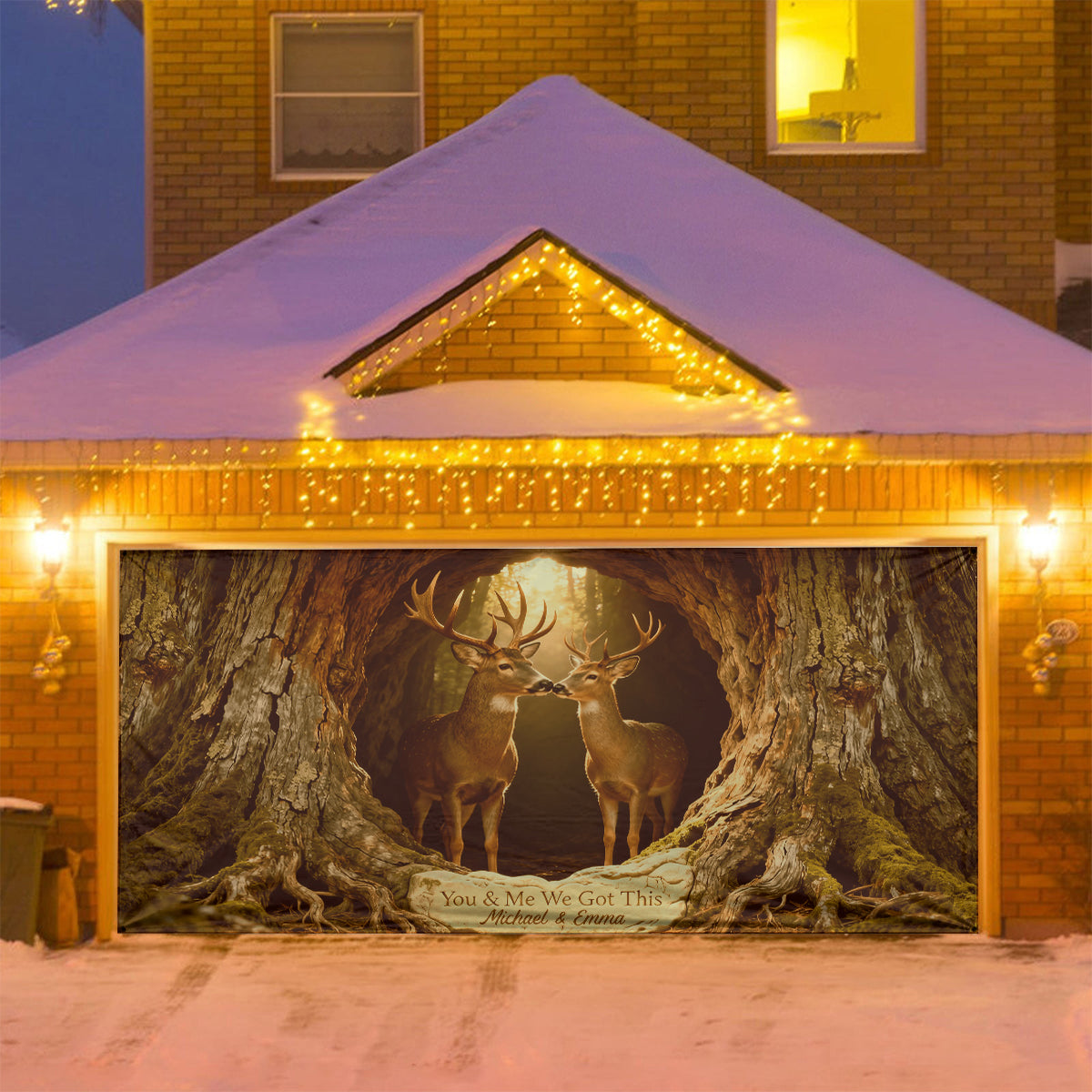 Du und ich, wir schaffen das – Personalisiertes Jagd-Garagentorbanner