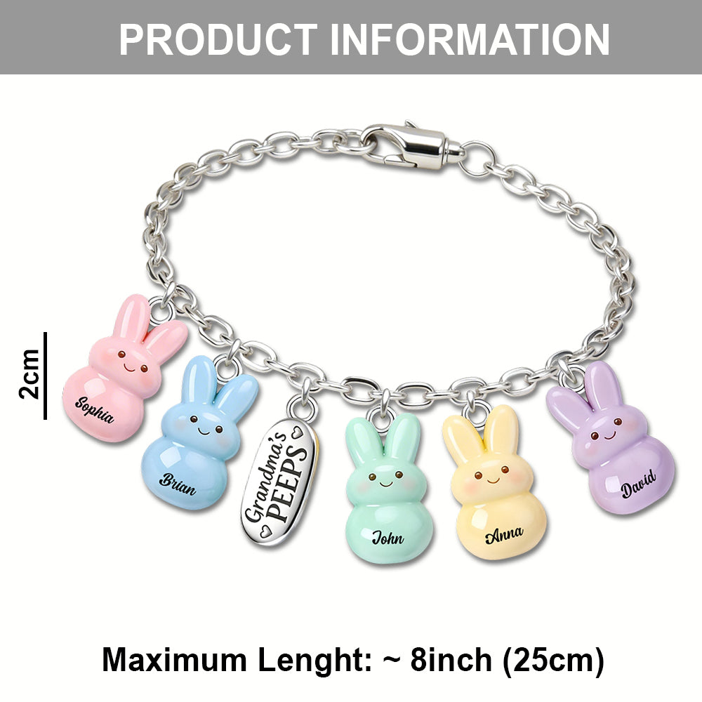 Grandma's Peeps - Personalized Grandma Bracelet With Charms