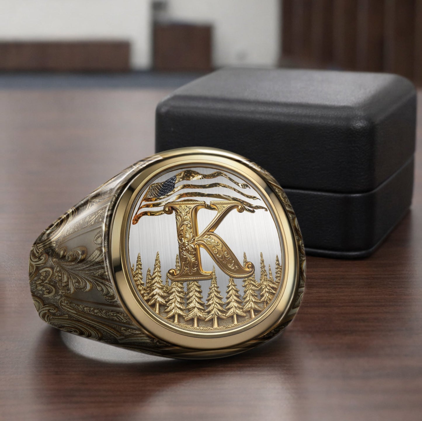 Namensinitialen-Alphabet - Personalisierter Luxus-Siegelring