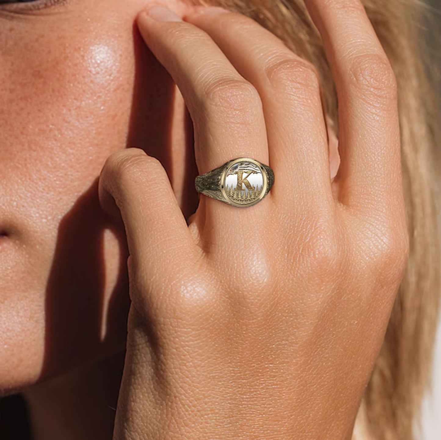 Namensinitialen-Alphabet - Personalisierter Luxus-Siegelring