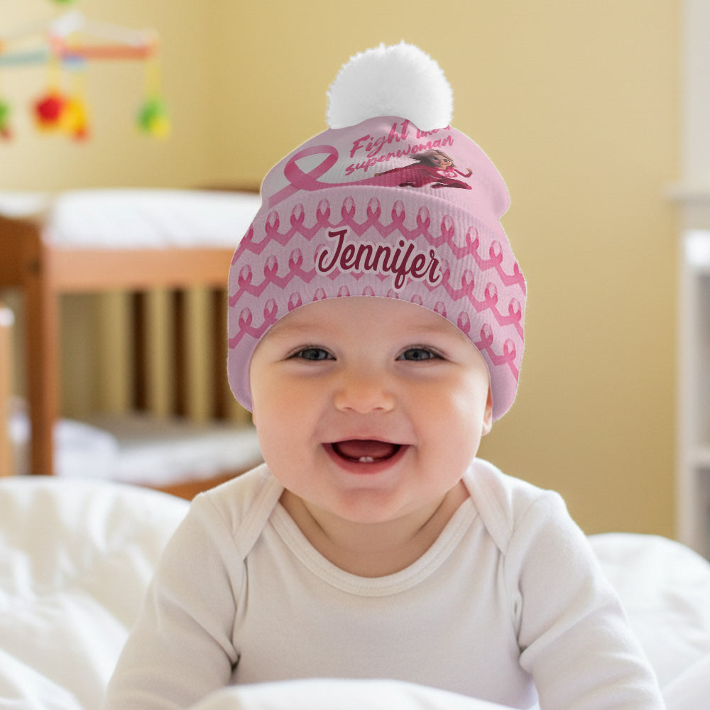 Kämpfe wie eine Superheldin, Brustkrebsvorsorge – Personalisierte Mütze zur Brustkrebsvorsorge