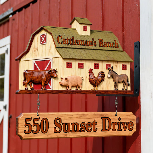 Farm Life - Personalized Farmer Wooden Wall Mount Sign