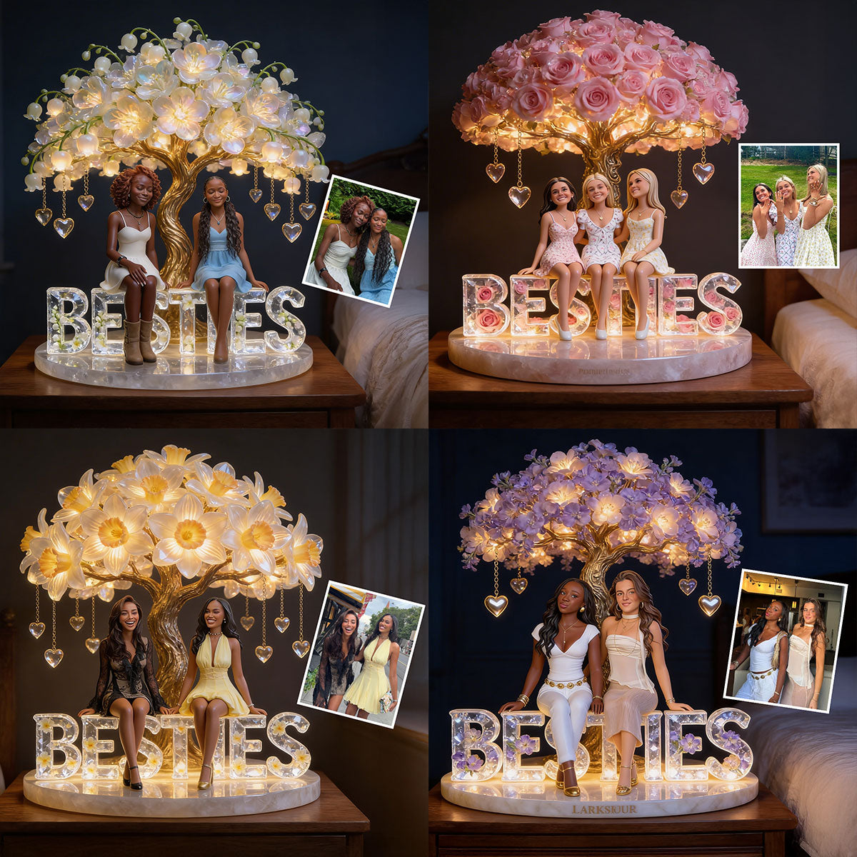 Besties Forever - Personalized Bestie Acrylic LED Night Light