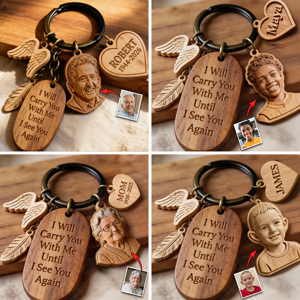 I'll Carry You - Personalized Memorial Keychain With Charms