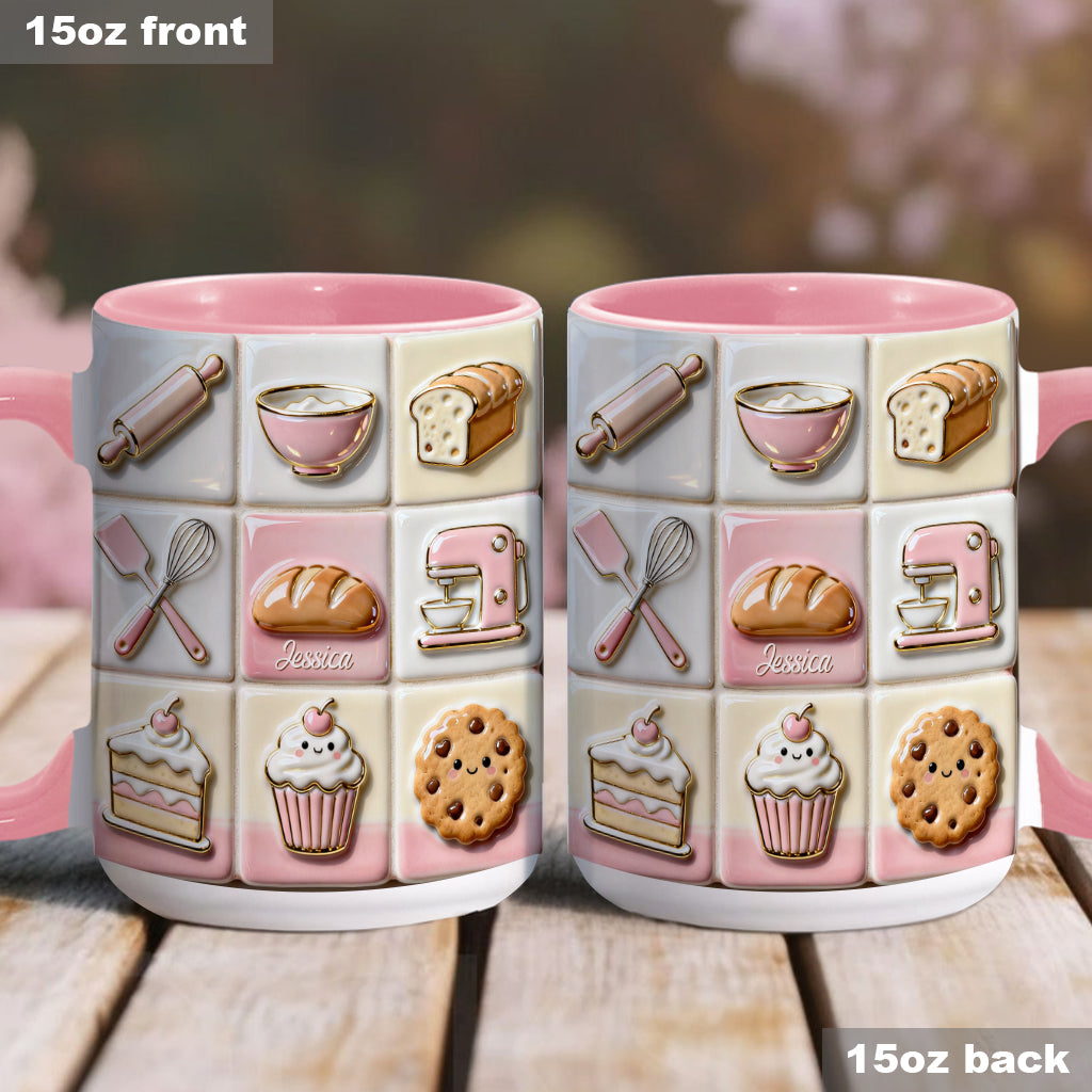 Love Baking Pink – Personalisierte Tasse mit Backmotiv