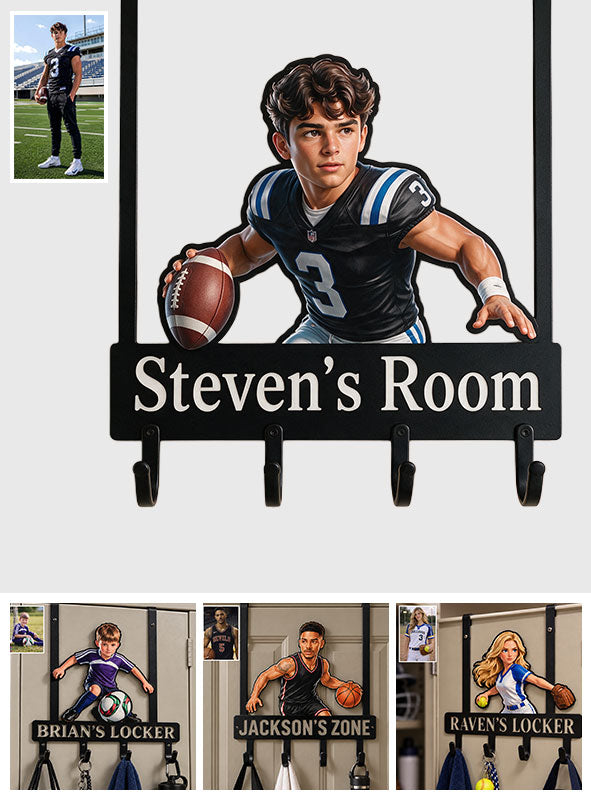 Custom Any Sport, Any Photo - Personalized Basketball Metal Door Hooks