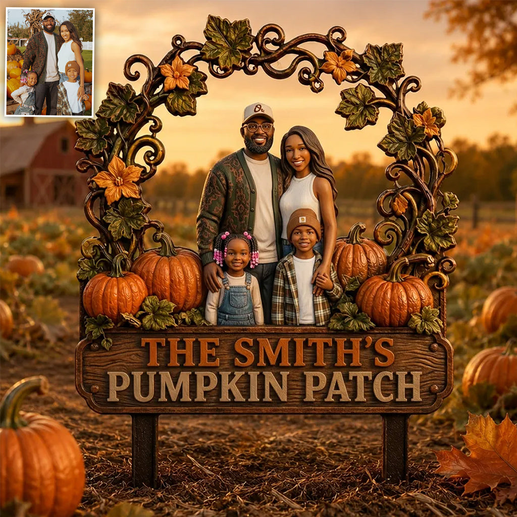Welcome To Out Pumpkin Patch - Personalized Farmer 3D Printed Cut Metal Sign