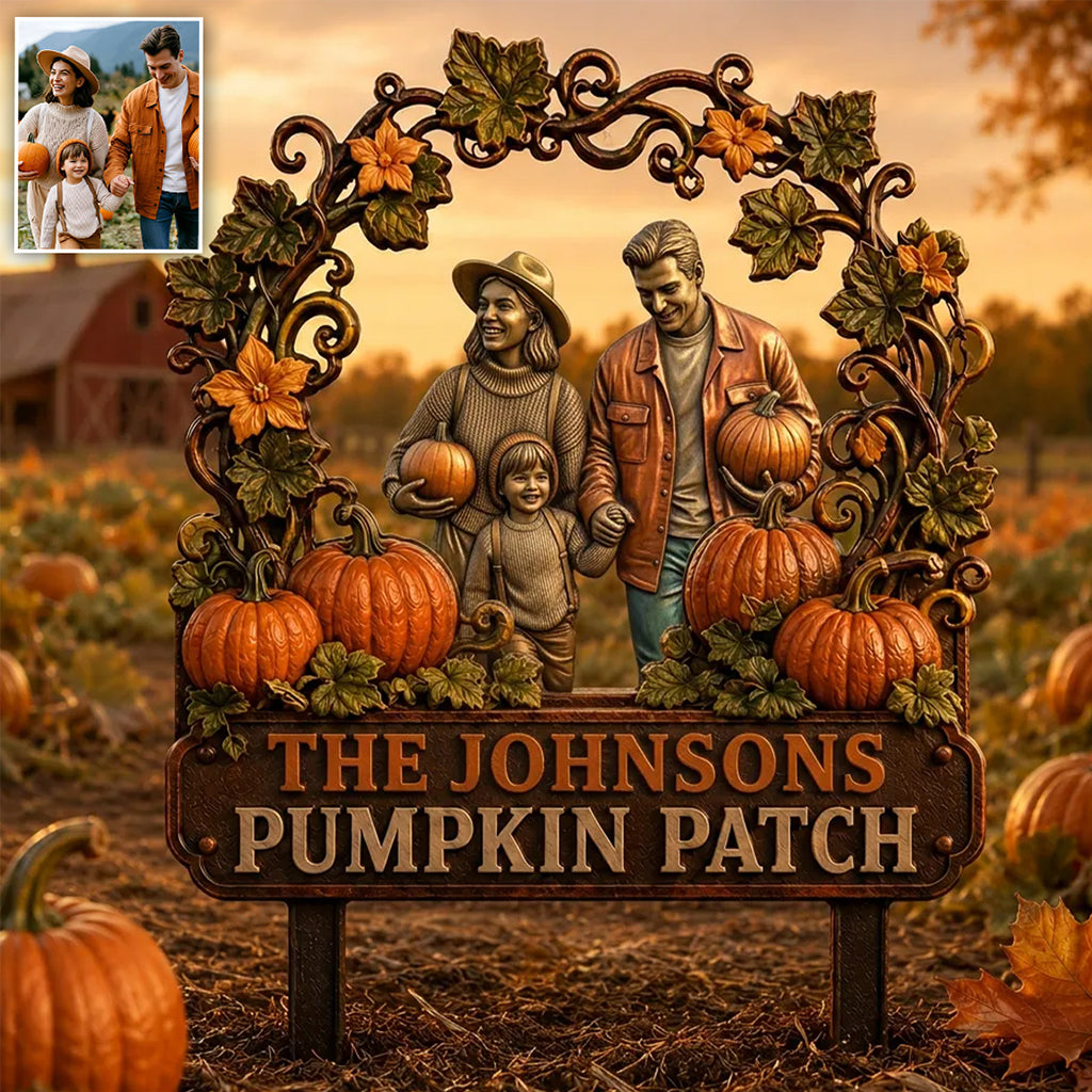 Welcome To Out Pumpkin Patch - Personalized Farmer 3D Printed Cut Metal Sign