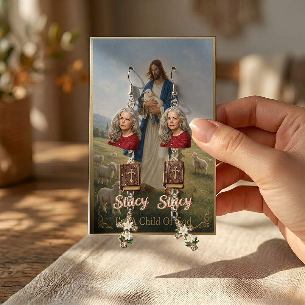 Child Of God - Personalized Christian Earrings With Card